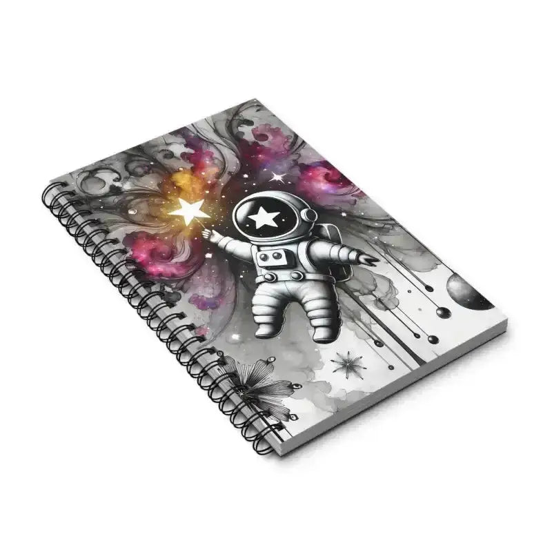Sternensammler Notizbuch mit Astronauten-Spiraldesign und Galaxie-Motiv