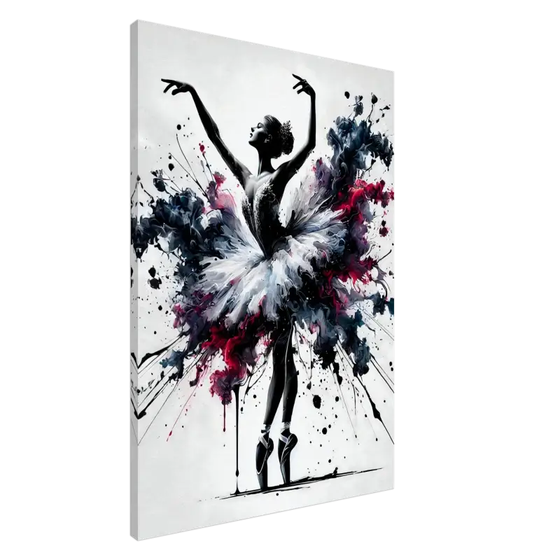Ballerina in ausdrucksstarken Farbspritzern für das Kunstwerk Tanz der Ekstase