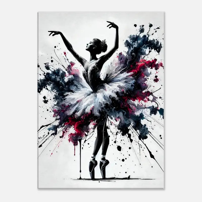 Ballerina im Tutu mit Tintenflecken-Effekt für Produkt Tanz der Ekstase