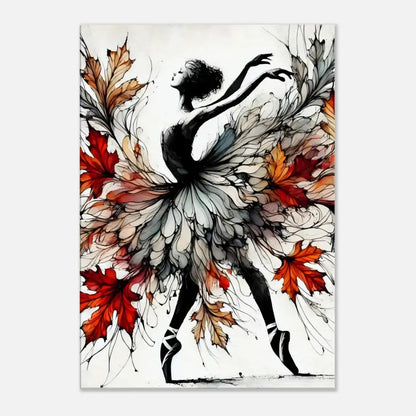 Watercolor Ballerina mit Herbstblättern aus dem Produkt Tanz des Herbstes