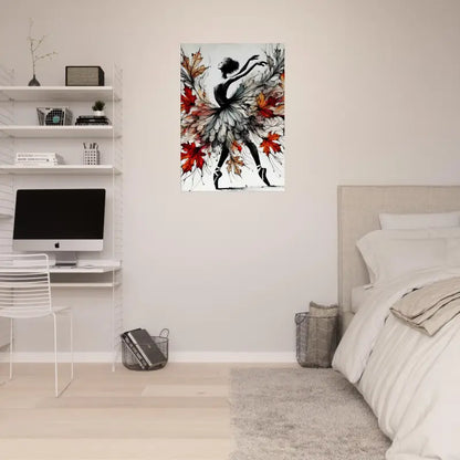 Ballerina Kunstdruck für das Produkt Tanz des Herbstes mit fallenden Blättern
