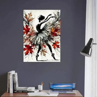 Herbstes Poster mit Herbstblättern Ballerina Wandsticker