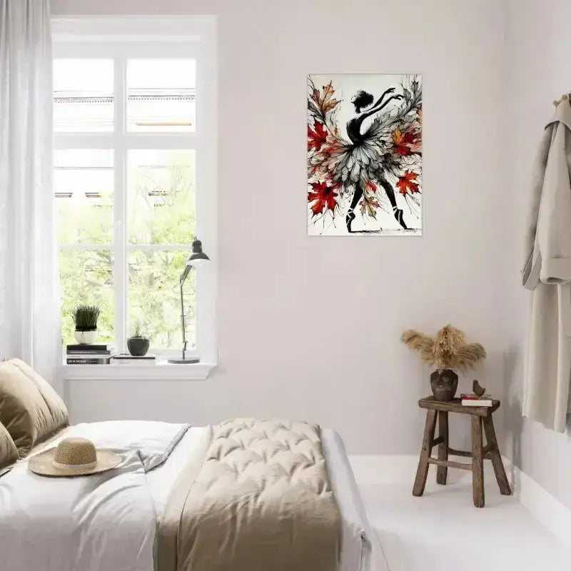 Herbstes Poster: Herbstblätter-Ballerina Wandkunst