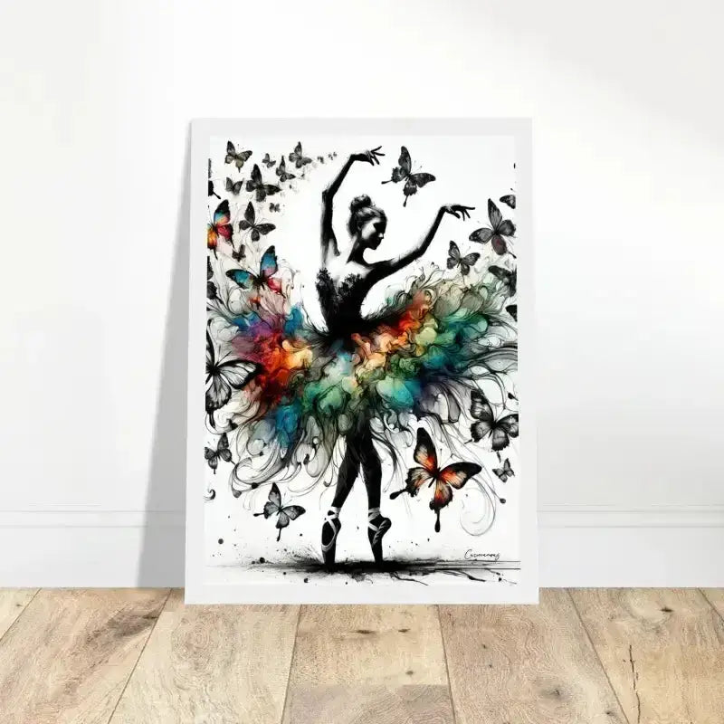 Bunte Schmetterlingsballerina Verwandlung Gerahmtes Poster