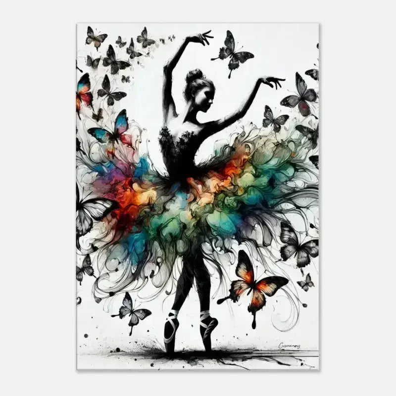 Regenbogenfarbener Schmetterlings-Kleid in Tanz der Verwandlung von Curiocanvas