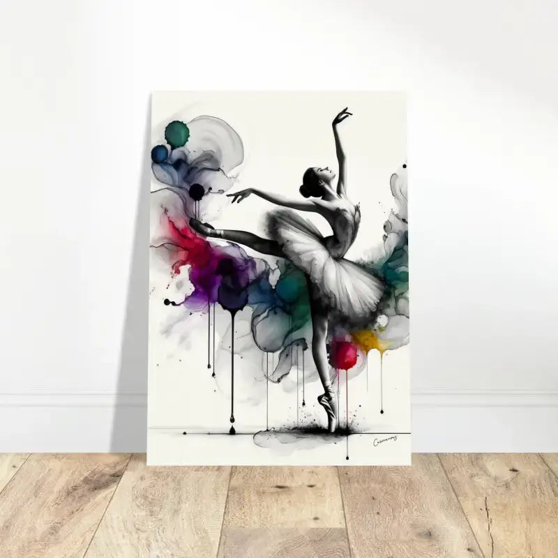 Ballerina mit Farbspritzern auf Anmut Poster