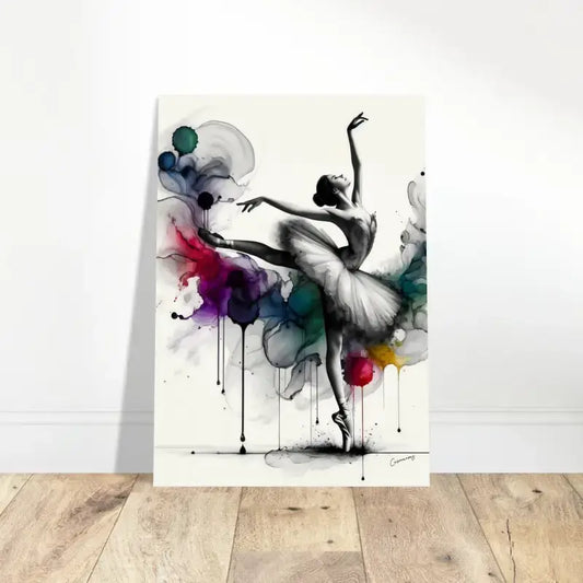 Ballerina mit Farbspritzern auf Anmut Poster