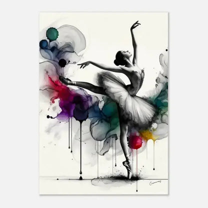 Ballerina-Gemälde mit farbenfrohem Splash-Design im Anmut Poster