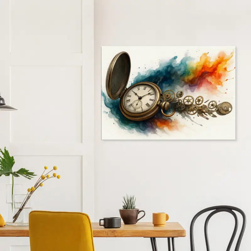 Steampunk-Uhrwerk Kunstprint für das Produkt Uhrwerk der Zeit Wenn Mechanik auf Magie trifft