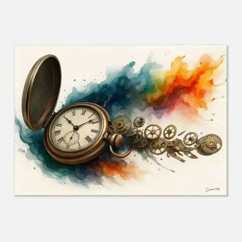 Antikes Gold-Taschenuhrwerk mit römischen Ziffern und Zahnrädern