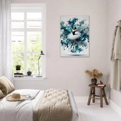 Watercolor Malerei einer Ballerina für das Produkt Wassertanz – Wenn Anmut Wellen schlägt