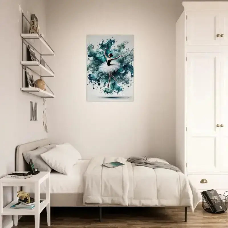 Abstraktes weiß-grünes Ballerina-Poster Wassertanz