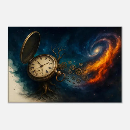 Steampunk Taschenuhr mit kosmischem Hintergrund für das Produkt Zeitspirale
