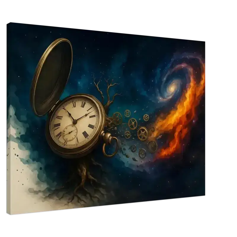 Antike Gold-Taschenuhr mit Baum, römische Ziffern, Zahnräder, Zeitspirale