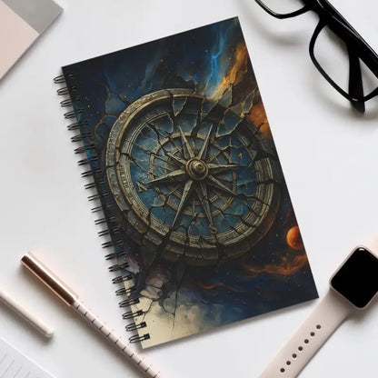 Spiralgebundenes Notizbuch mit zerbrochenem Kompass-Design für kreative Wege